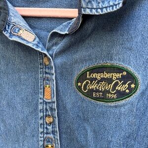 Longaberger Blue Denim basket Shirt with Logo 100% cotton